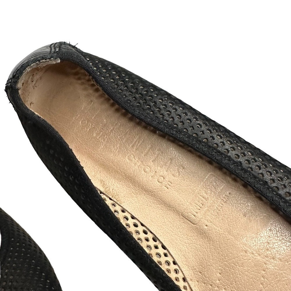 Hispanitas Soho Black Leather Perforated Round Toe Cheryl Ballet Flats Size 6.5 - Picture 2 of 8